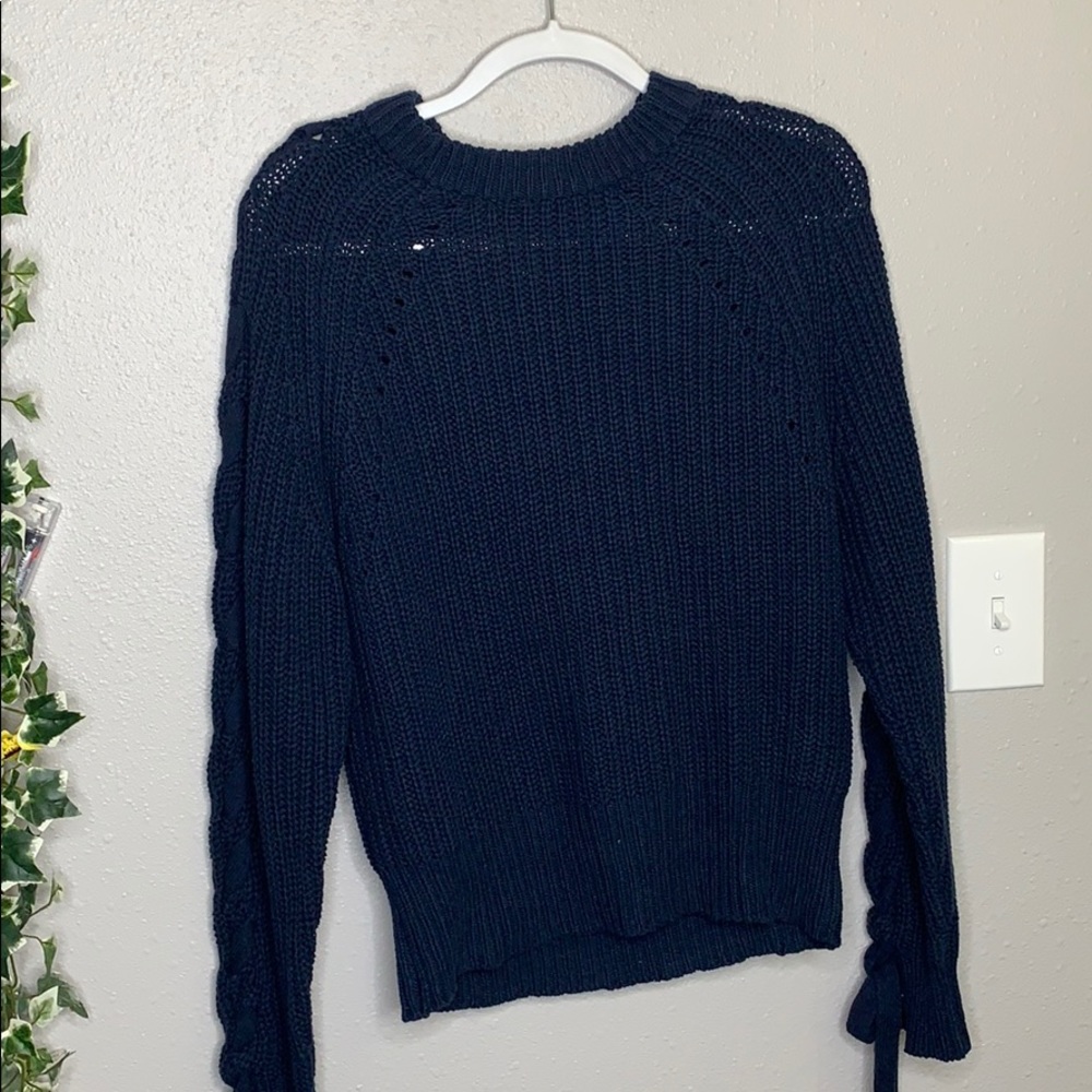 Navy blue crew neck sweater